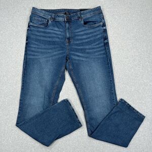 The Perfect Jean NYC Jeans Mens 38 x 34 Dark Wash Slim Thick Taper Stretch Denim